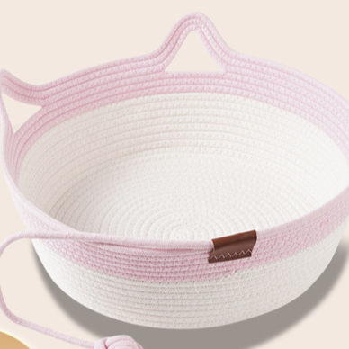 Woven Rattan Cat Nest with Optional Accessories