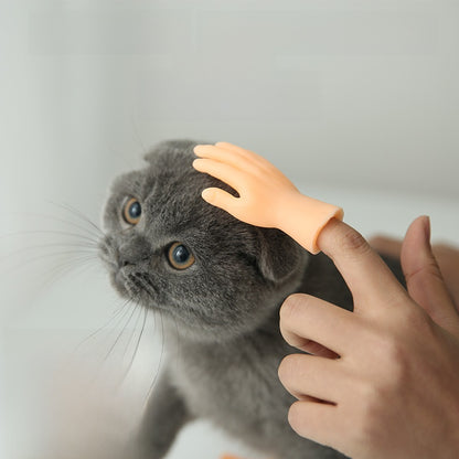 Tiktok Trending Finger Toy Gloves for Cat Teasing and Petting, Creative Plastic Gloves with Left and Right Hand Models, Wholesale Pet Cat Toys
