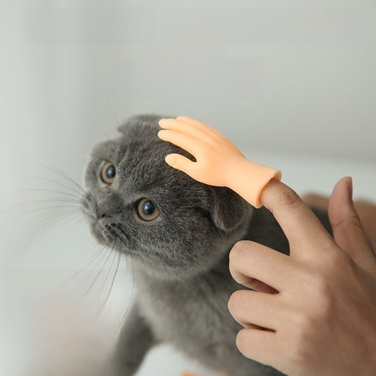 Tiktok Trending Finger Toy Gloves for Cat Teasing and Petting, Creative Plastic Gloves with Left and Right Hand Models, Wholesale Pet Cat Toys