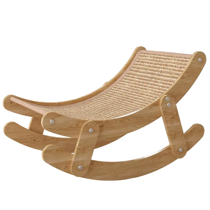 Large Luxury Cat Rocking Chair & Scratching Board Integrated Recliner Hammock Summer Non-Shedding