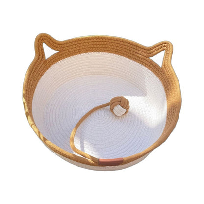 Woven Rattan Cat Nest with Optional Accessories
