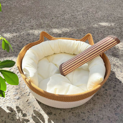 Woven Rattan Cat Nest with Optional Accessories