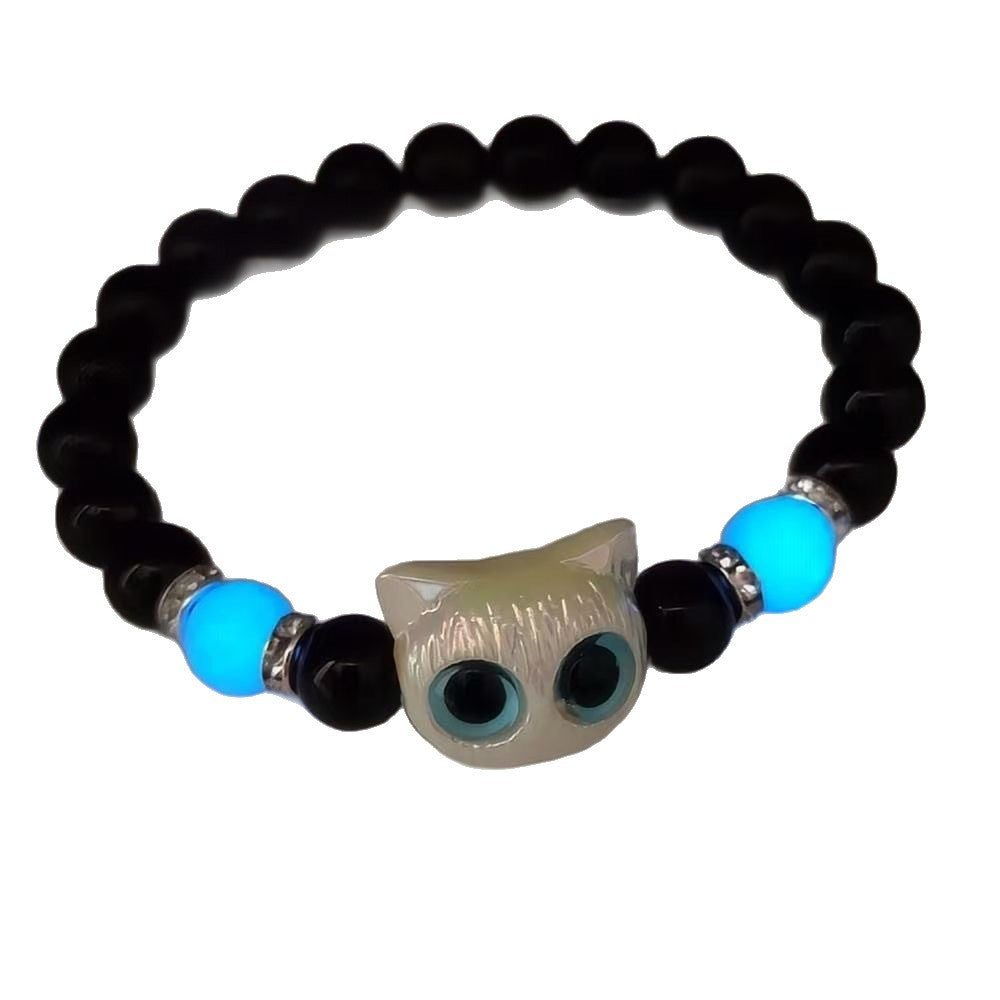 Luminous Cat Charm Bracelet Necklace Set