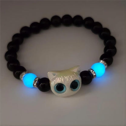 Luminous Cat Charm Bracelet Necklace Set
