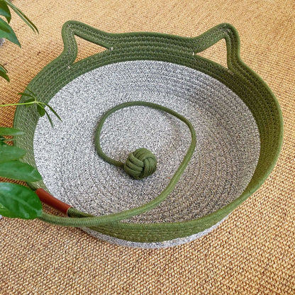 Woven Rattan Cat Nest with Optional Accessories