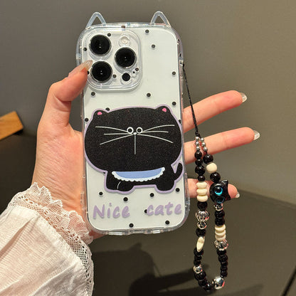 Cute Cat Ear Mobile Phone Case Big Face Cat Bracelet Protective Cover