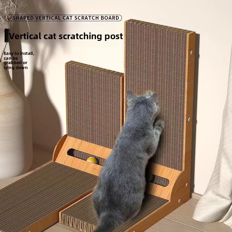 Vertical cat scratching board, wear-resistant and does not shed shavings