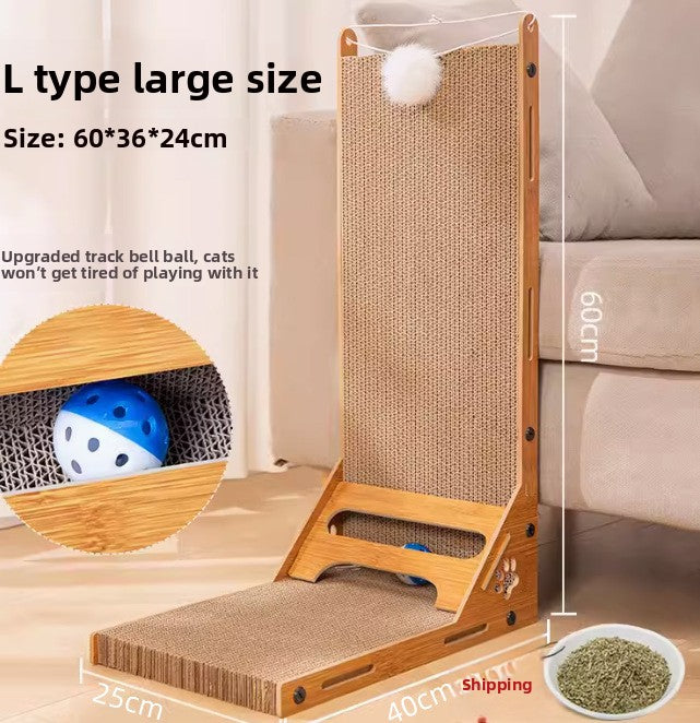 Vertical cat scratching board, wear-resistant and does not shed shavings