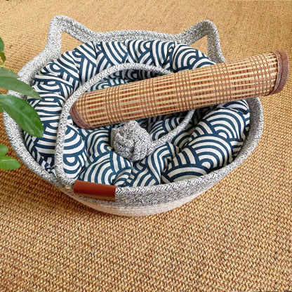 Woven Rattan Cat Nest with Optional Accessories