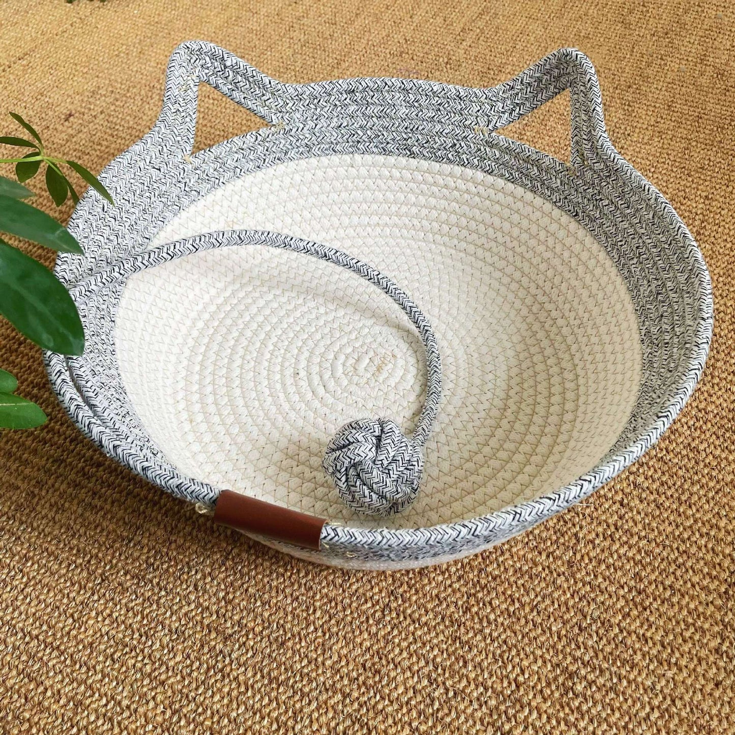 Woven Rattan Cat Nest with Optional Accessories